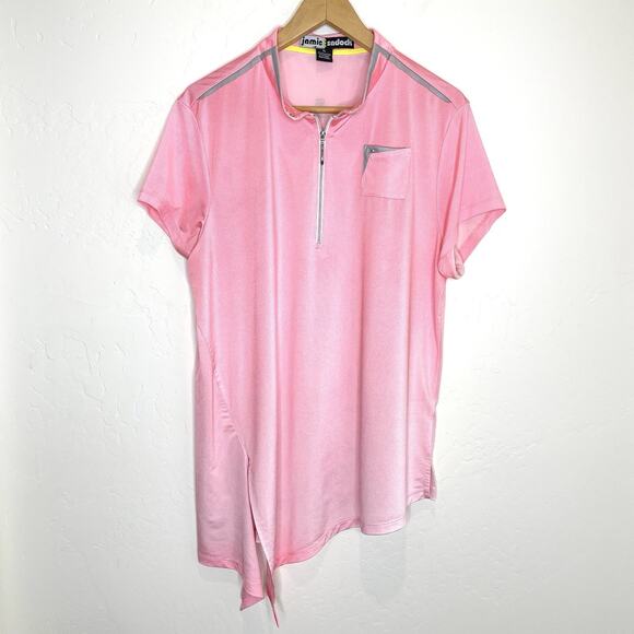 Jamie Sadock Tie Side Performance Golf Short Sleeve Top Womens XL Pink - Picture 2 of 6